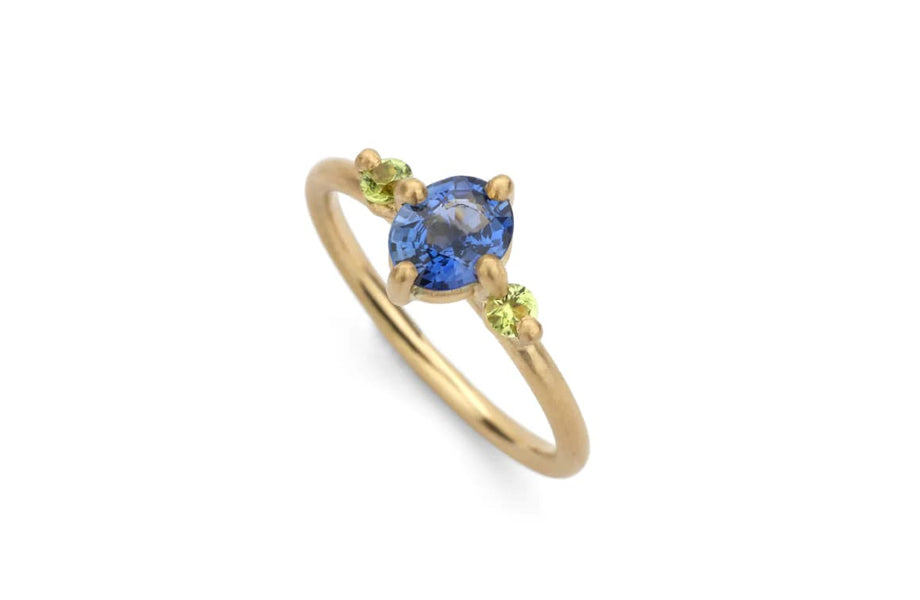 Sapphire and Peridot Oval Trio Ring