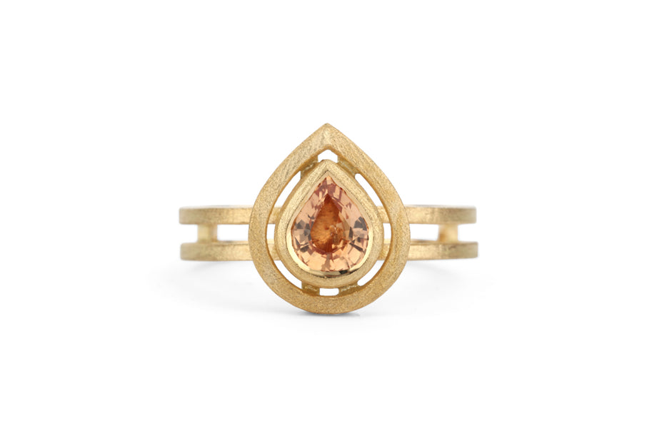 Peach Pearshape Super Nova Ring