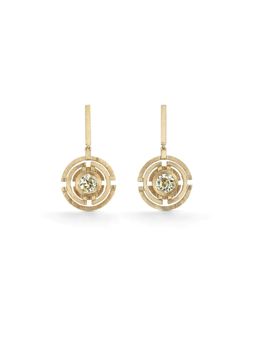 Four Circle Drop Earrings