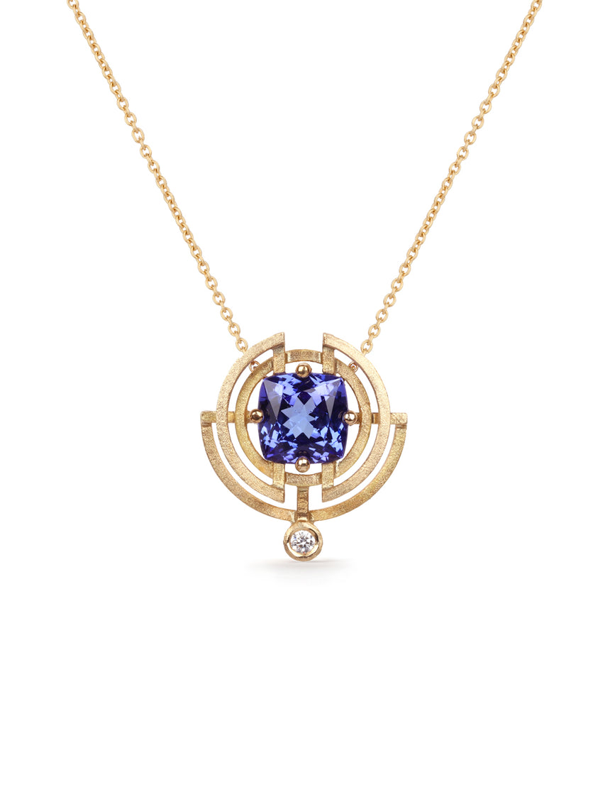 Tanzanite Half Circle Pendant
