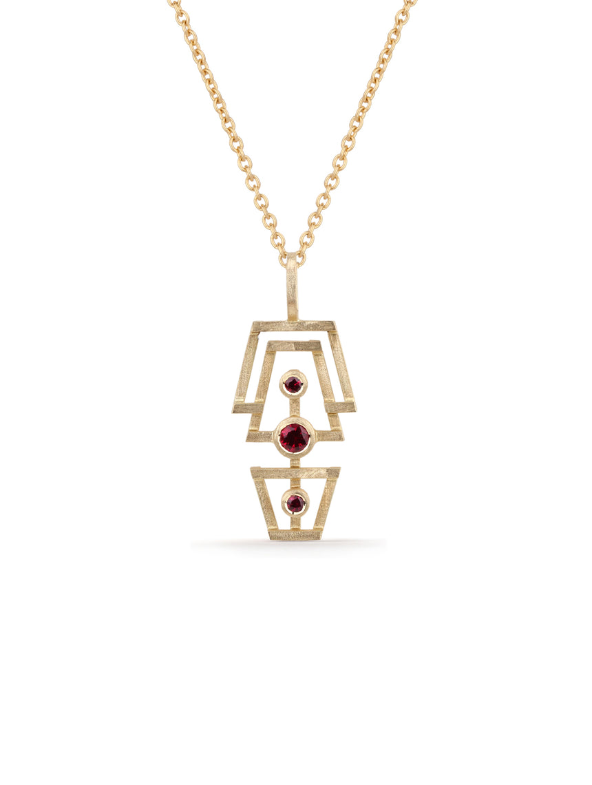 Ruby Art Deco Necklace