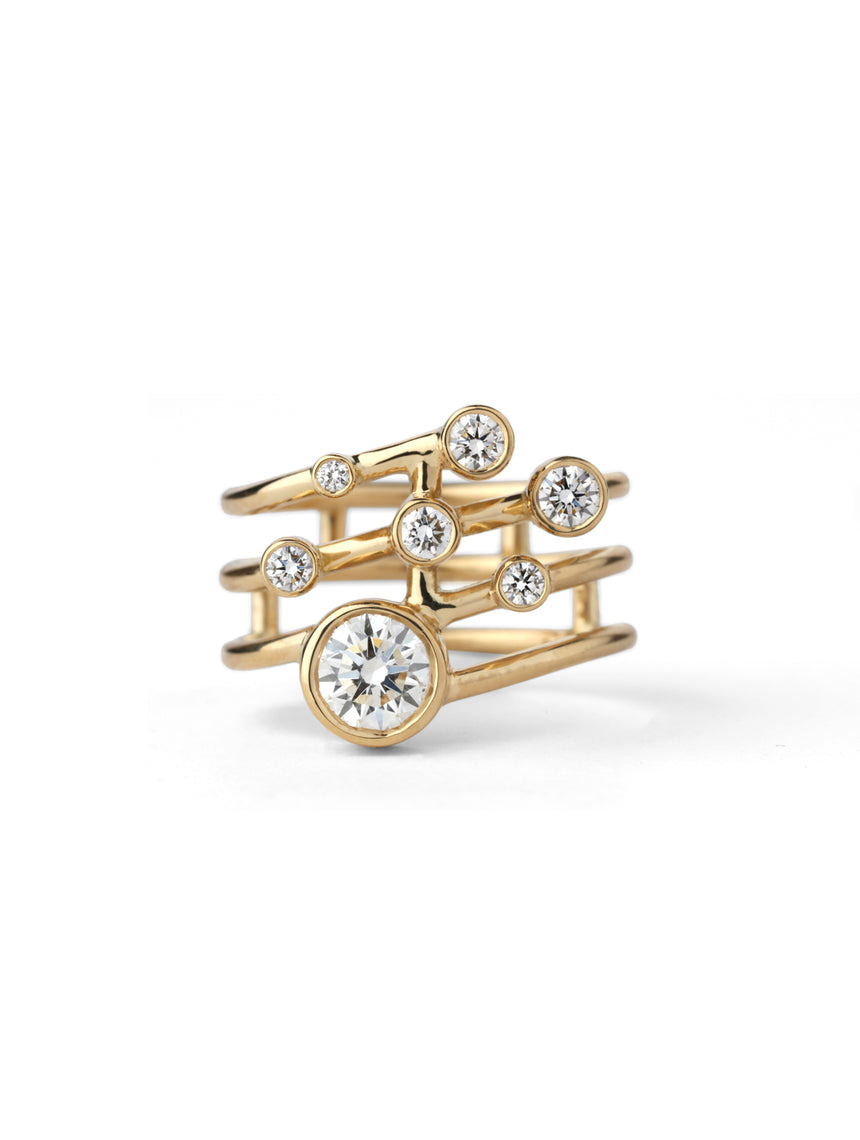 Eta Diamond Helix Ring