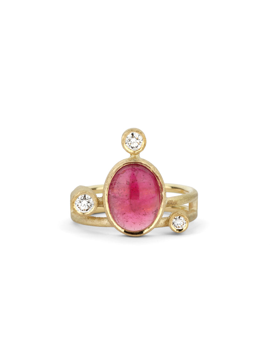 Pink Tourmaline Helix Ring
