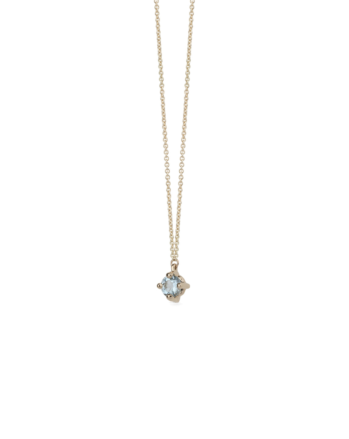 Aquamarine Medium Solo Birthstone Pendant - Round
