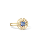 Blue Sapphire Compass Three Circle Ring