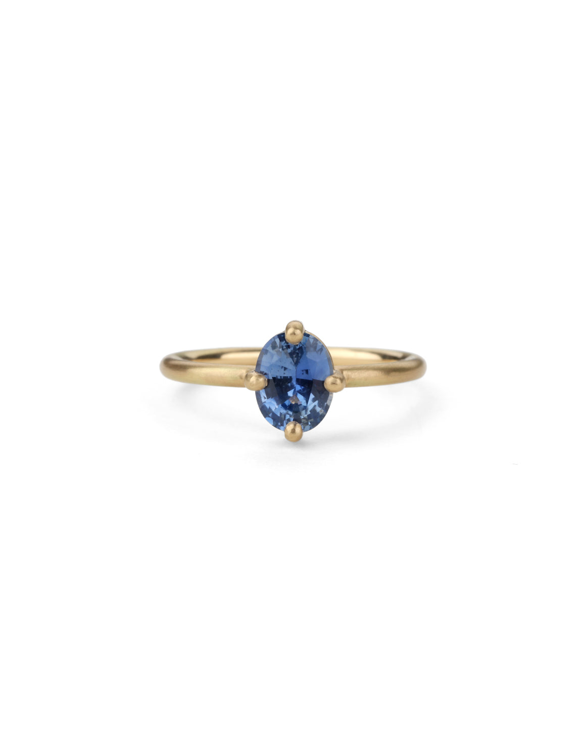 Blue Sapphire Oval Solo Engagement Ring