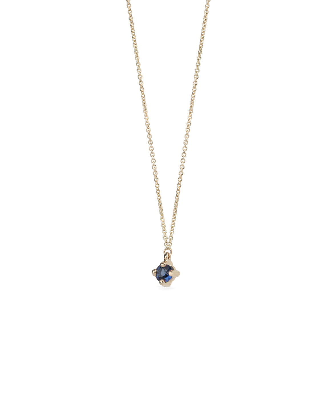 Blue Sapphire Mini Solo Birthstone Pendant - Round