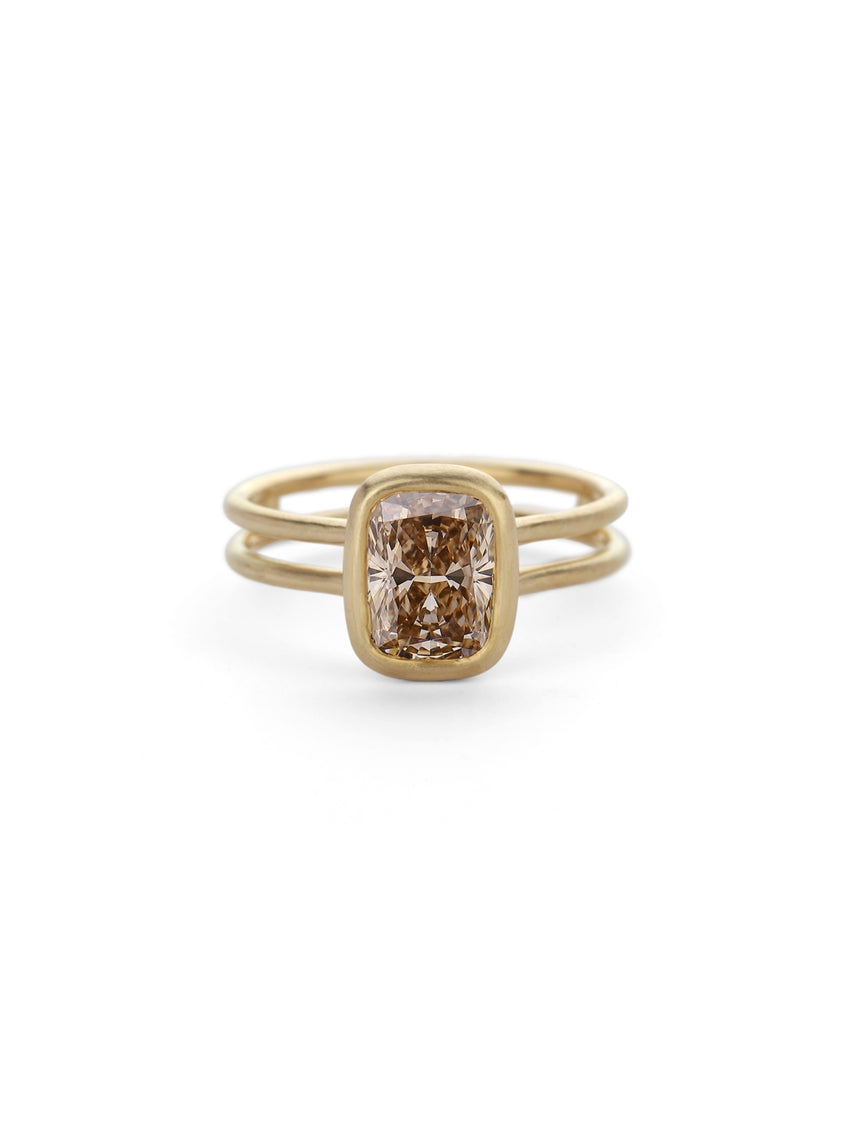Champagne Diamond Bound Bezel Ring
