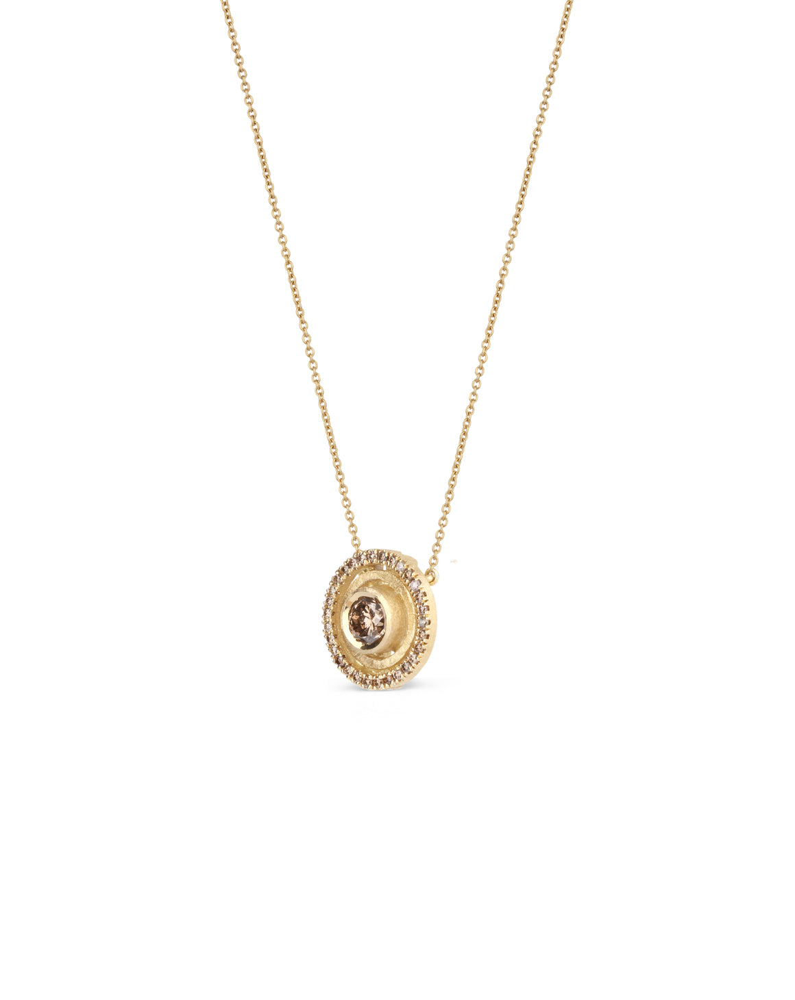 Cognac Diamond Solar Necklace