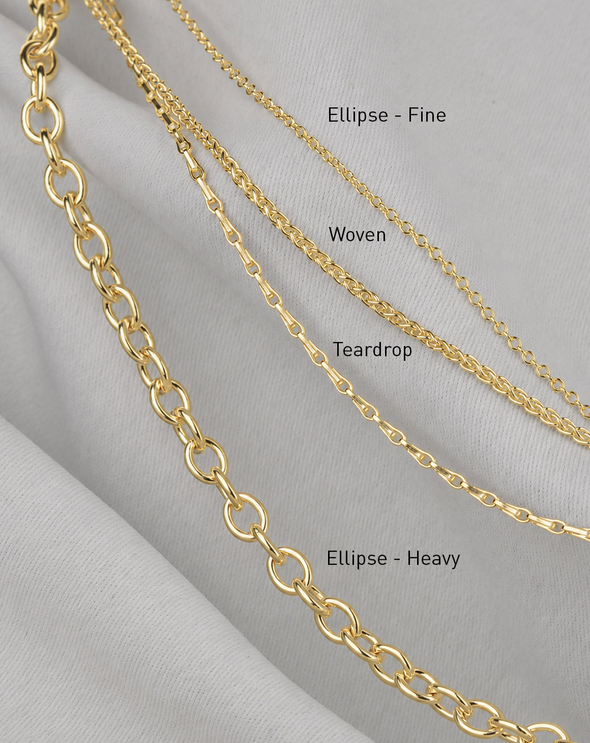 18ct Gold Ellipse Chain - Fine