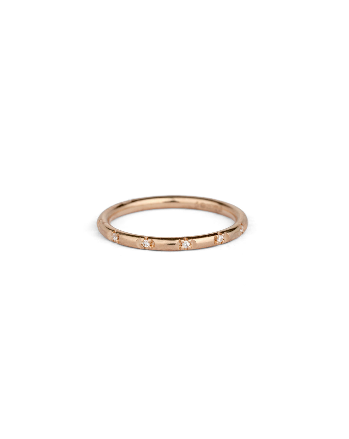 Natural Diamond Duodecimal Round Band - Polished