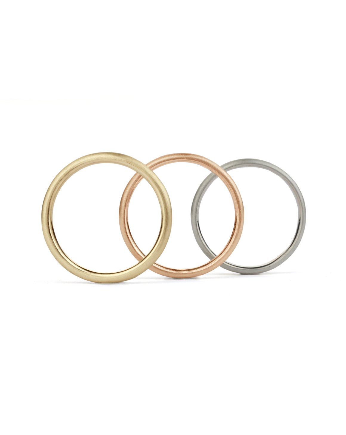 Oval Satin Wedding Band - 2.5mm