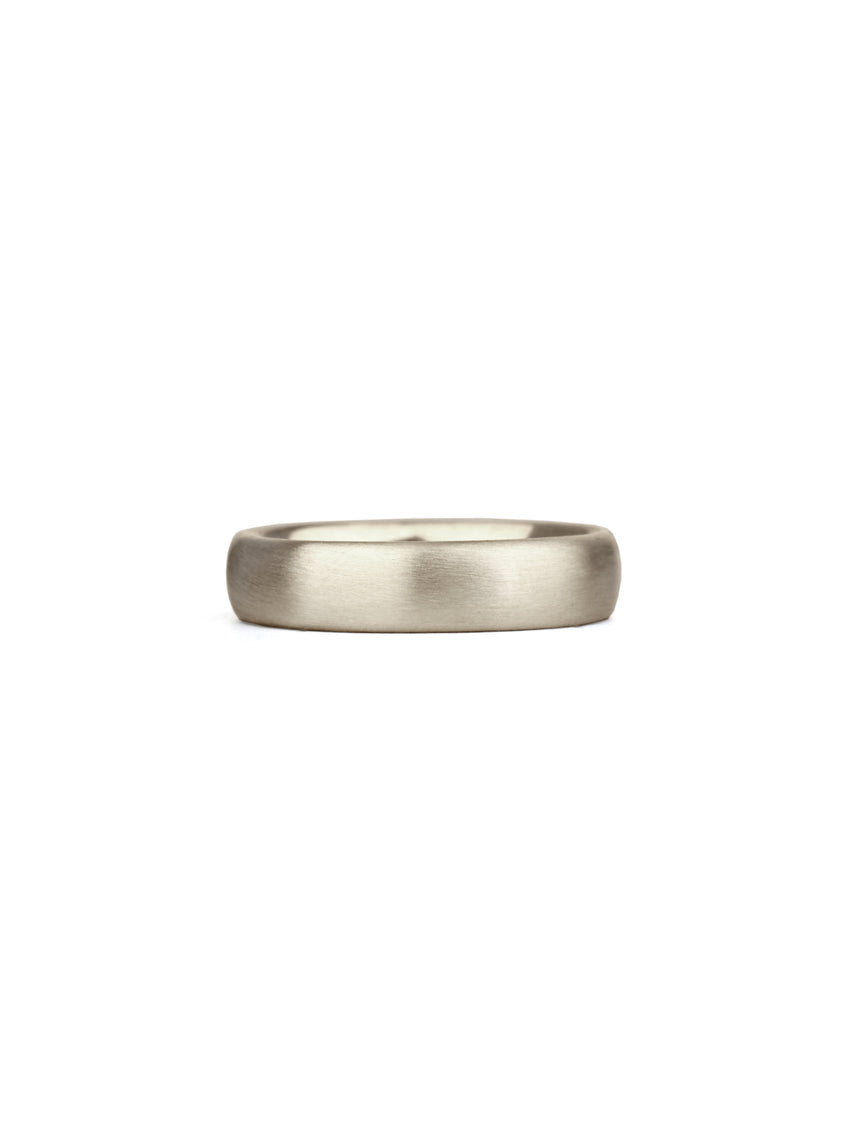 Oval Satin Wedding Band - 5mm
