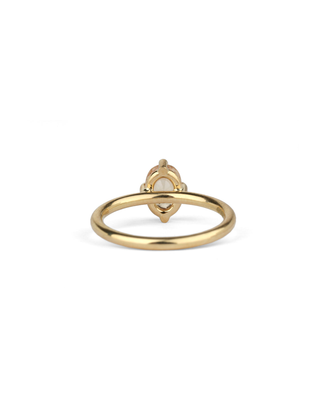 Peach Sapphire Oval Solo Engagement Ring - 1.32ct