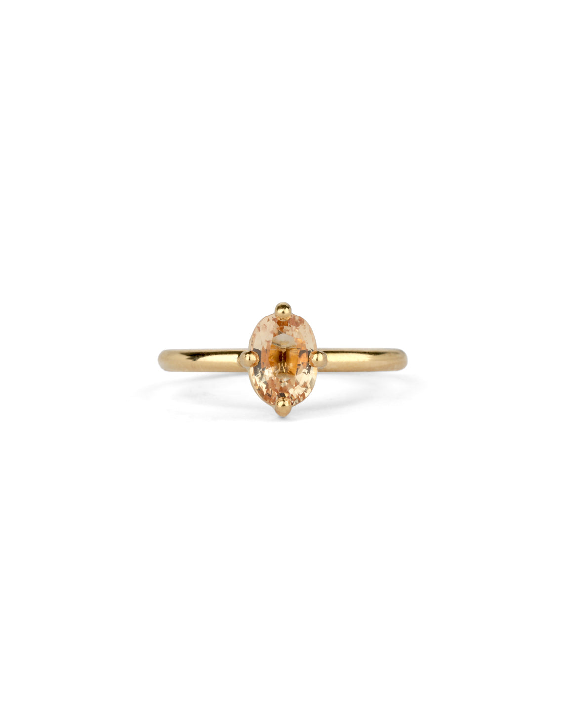 Peach Sapphire Oval Solo Engagement Ring - 1.32ct