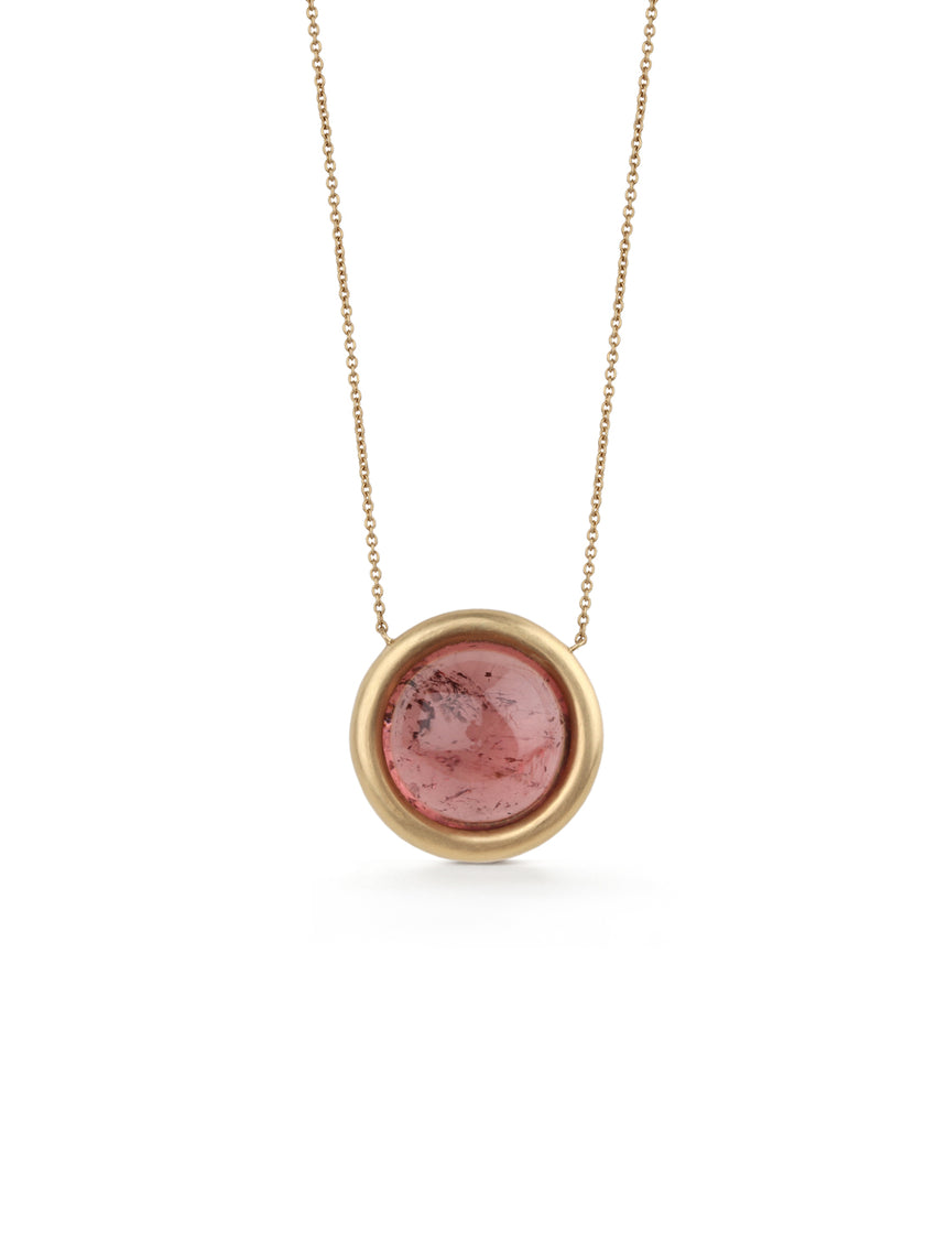 Pink Tourmaline Round Densissima Necklace