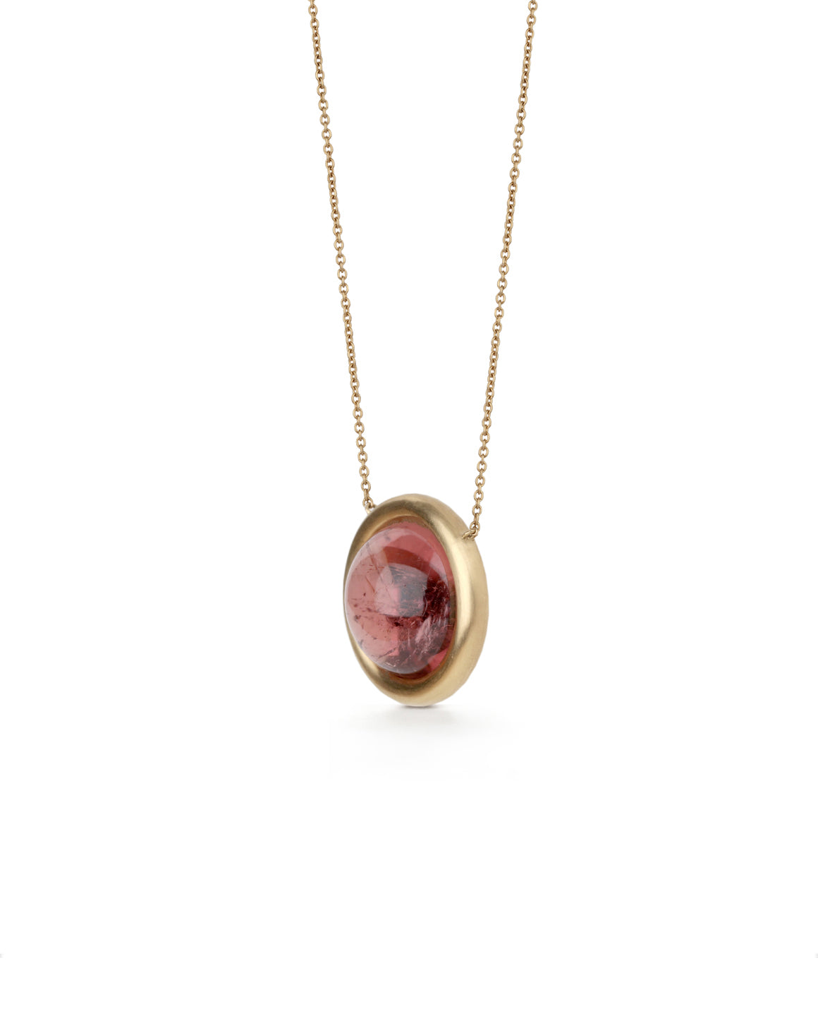 Pink Tourmaline Round Densissima Necklace