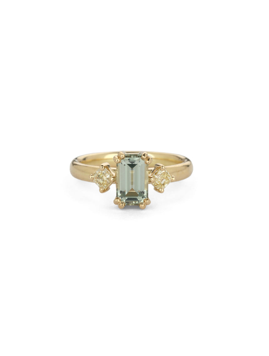 Sage Sapphire Altus Trilogy Ring