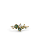 Green Australian Sapphire and Ocean Diamond Astra Ring