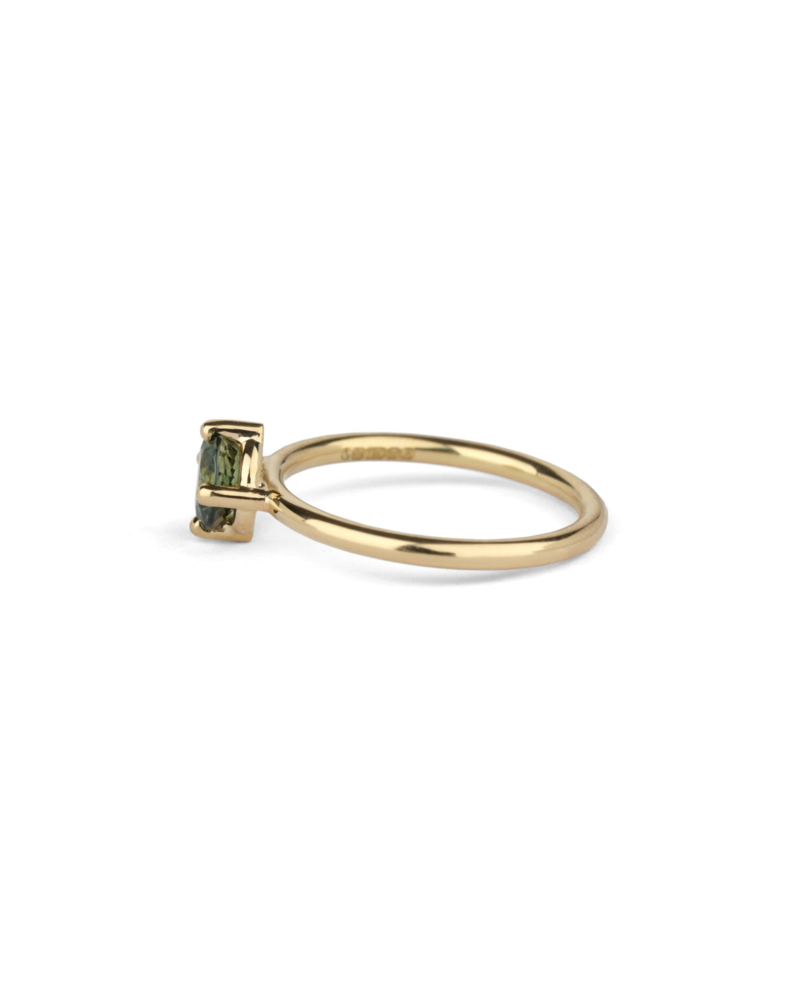 Australian Teal Sapphire Round Solo Engagement Ring
