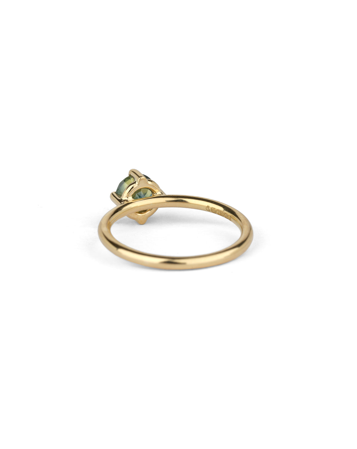Australian Teal Sapphire Round Solo Engagement Ring