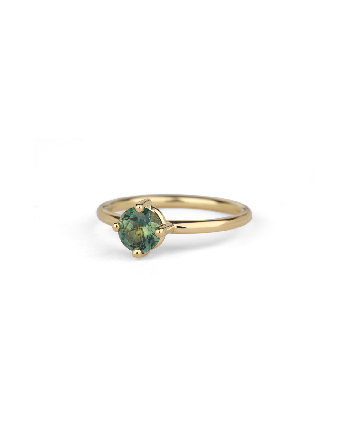 Australian Teal Sapphire Round Solo Engagement Ring