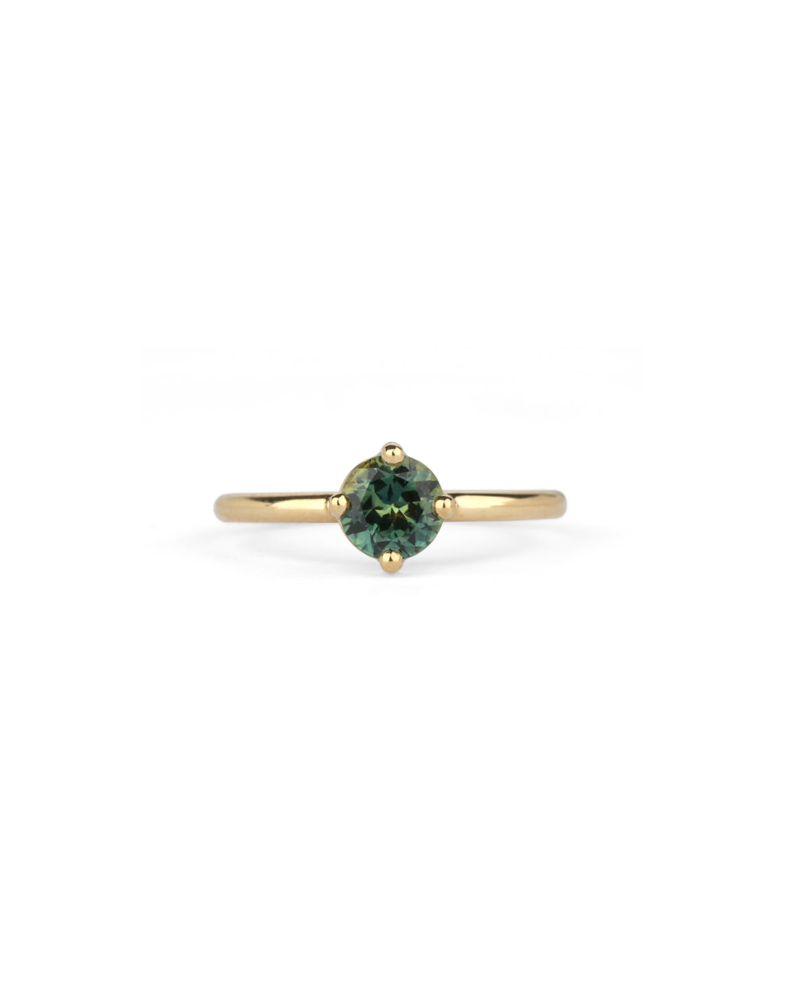 Australian Teal Sapphire Round Solo Engagement Ring