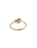 Teal Australian Sapphire and Ocean Diamond Round Duo Ring