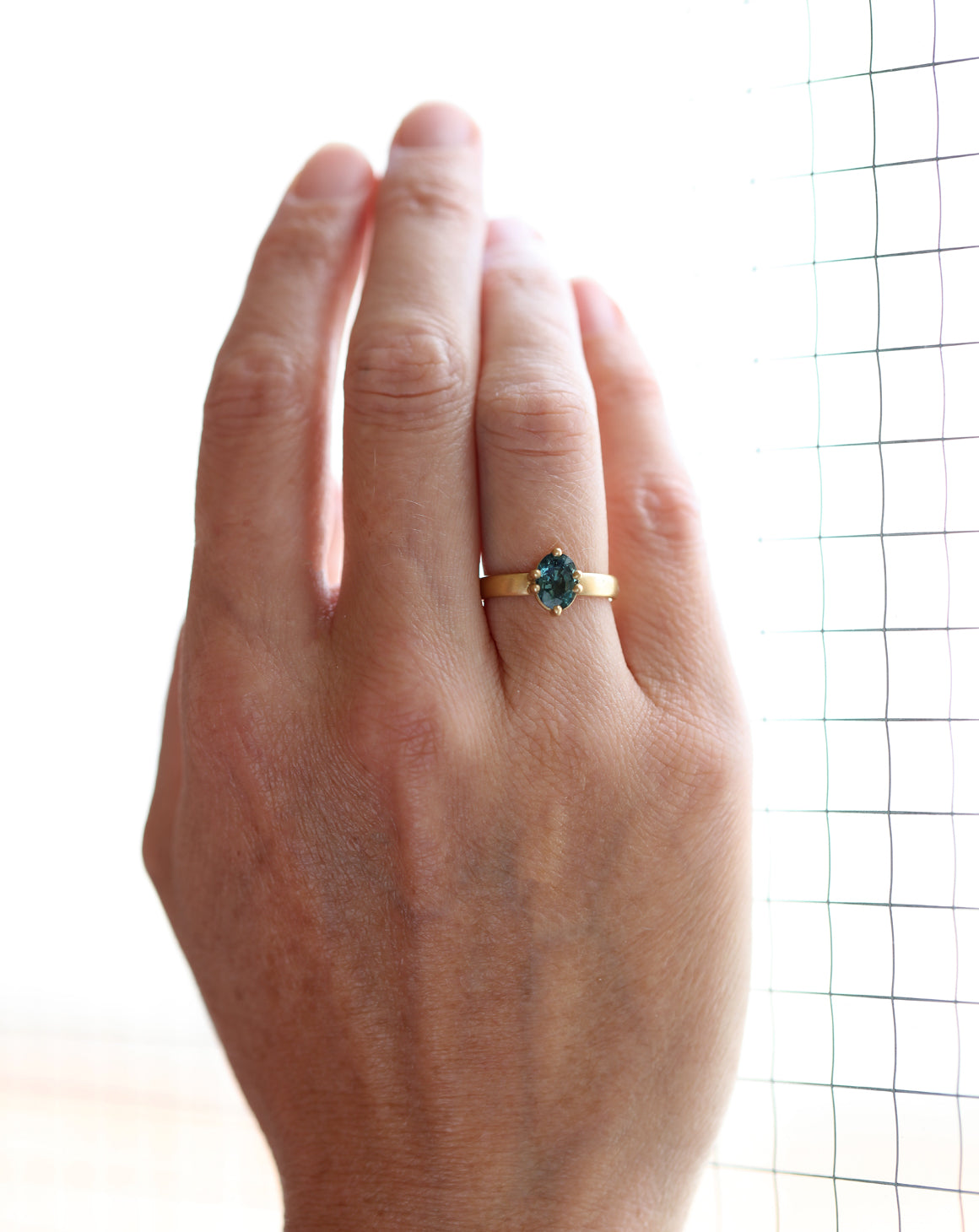 Teal Sapphire Luno Six Ring