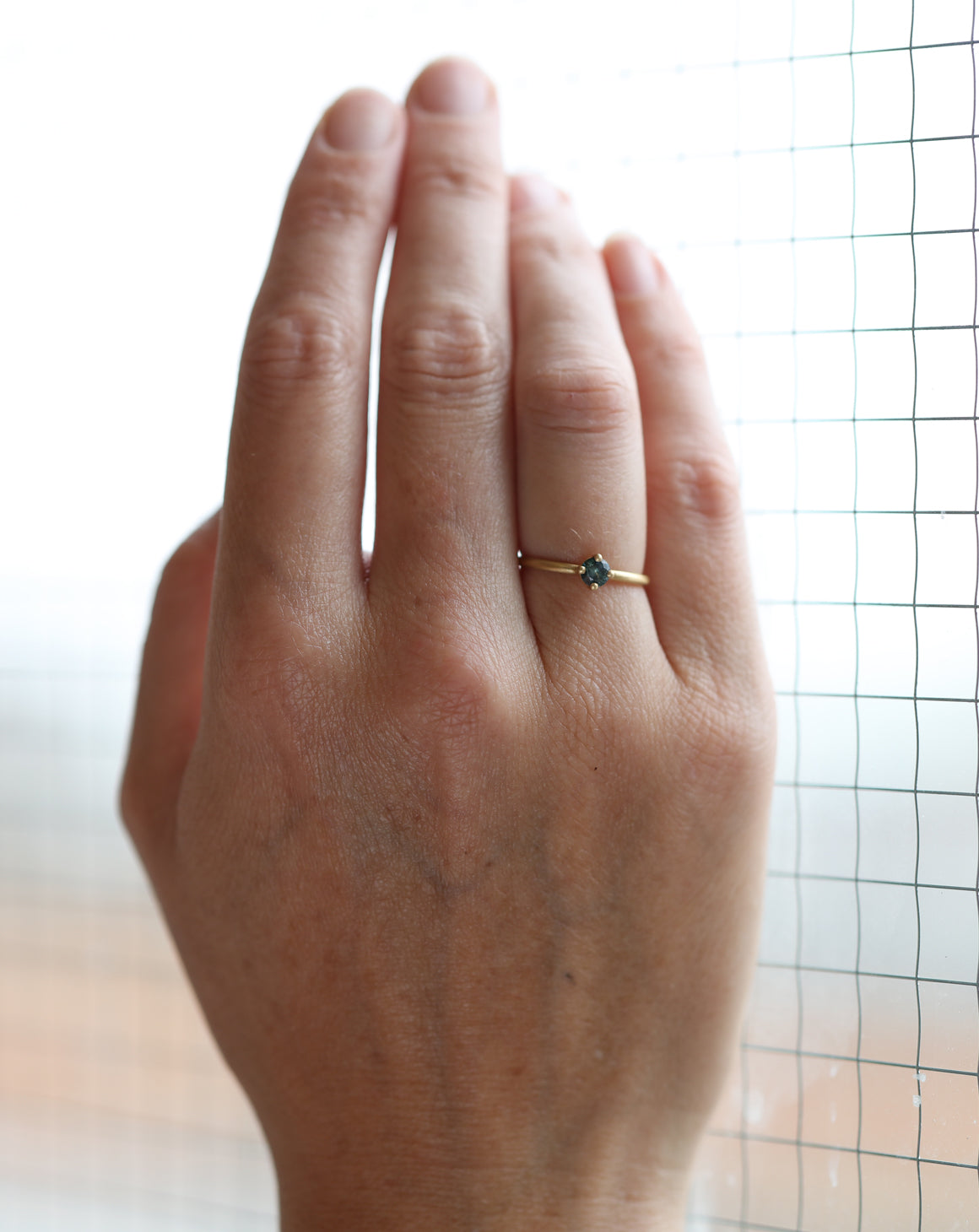 Teal Round Solo Ring