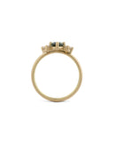 Australian Sapphire and Ocean Diamond Round Trio Engagement Ring