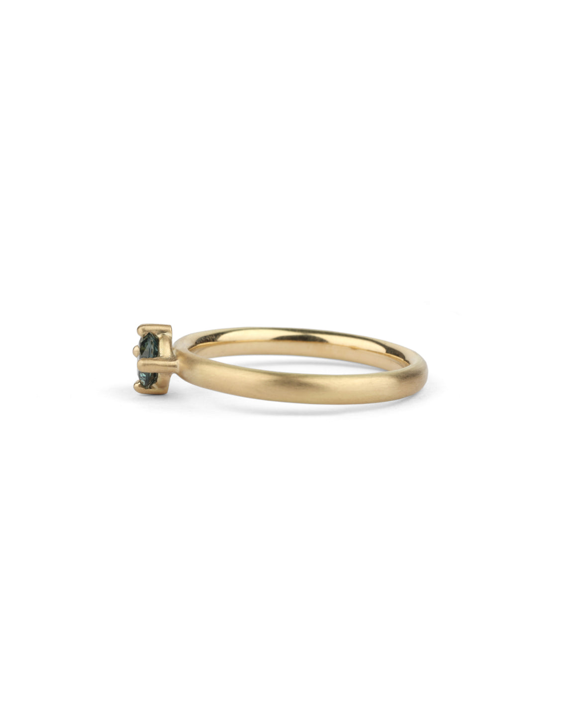 Australian Teal Sapphire Round Solo Wide Ring - 0.41ct