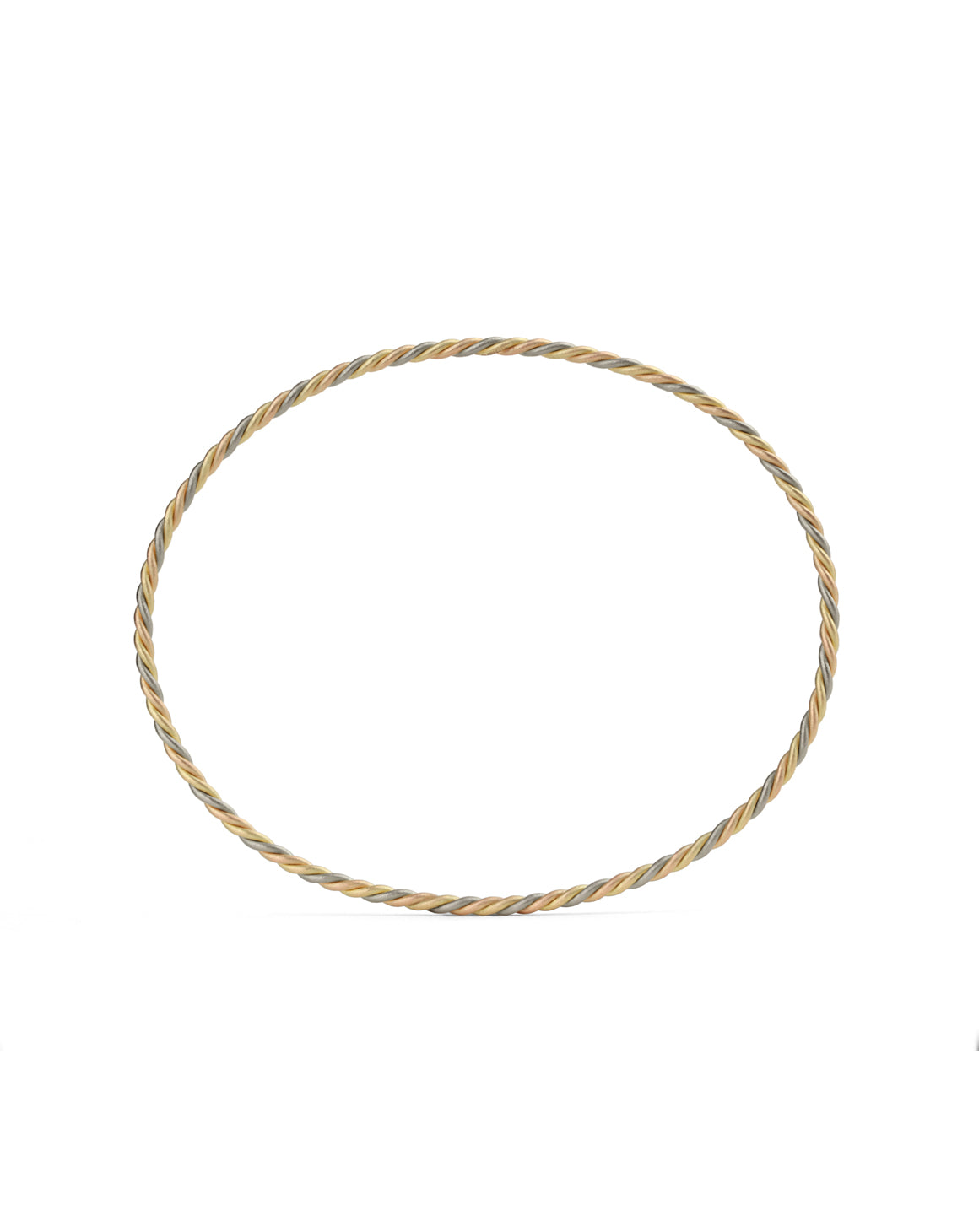 Three Strand Rope Bangle - Multi Gold - Extra Fine