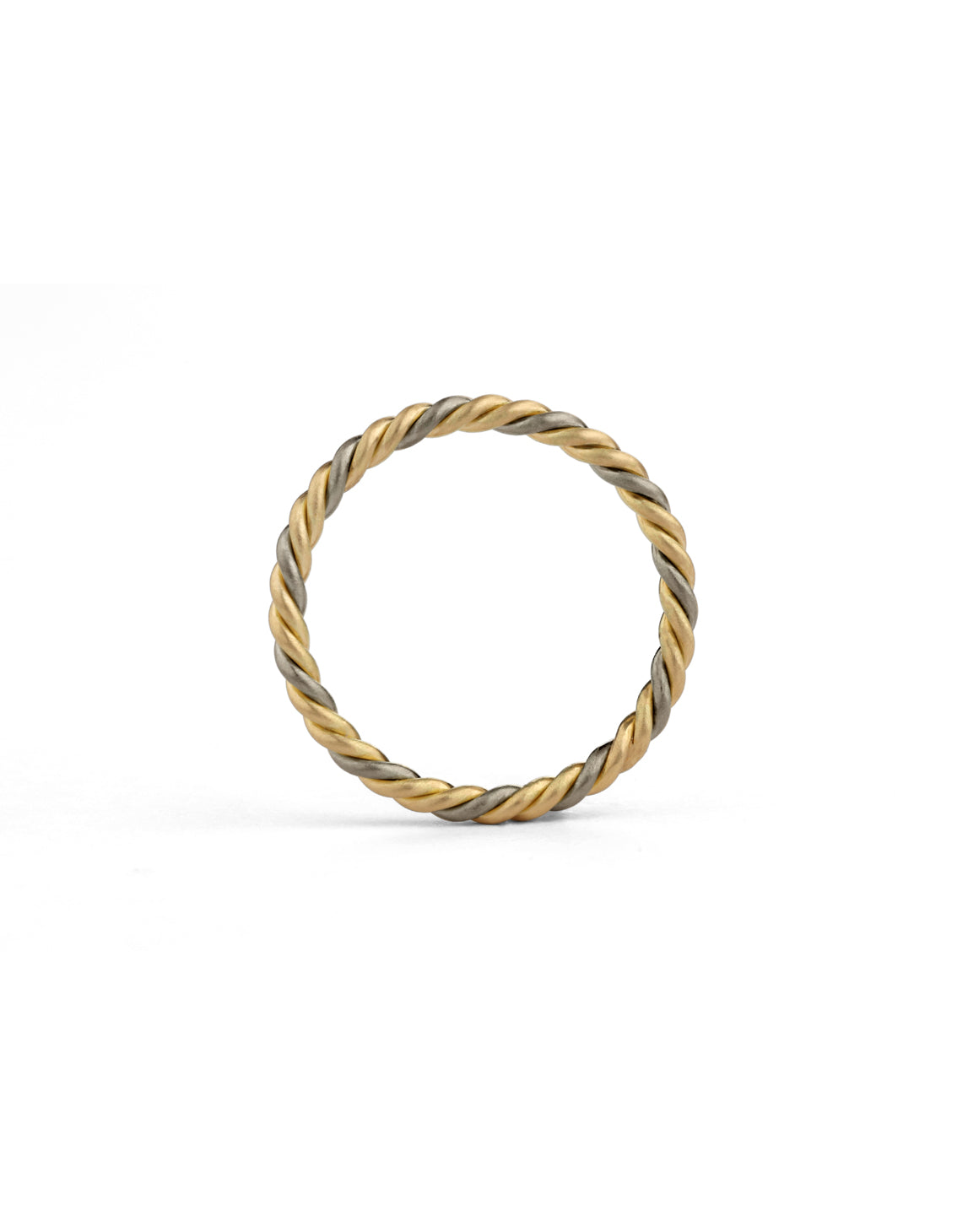 Rope style ring in 18ct yellow and white gold, satin finish.