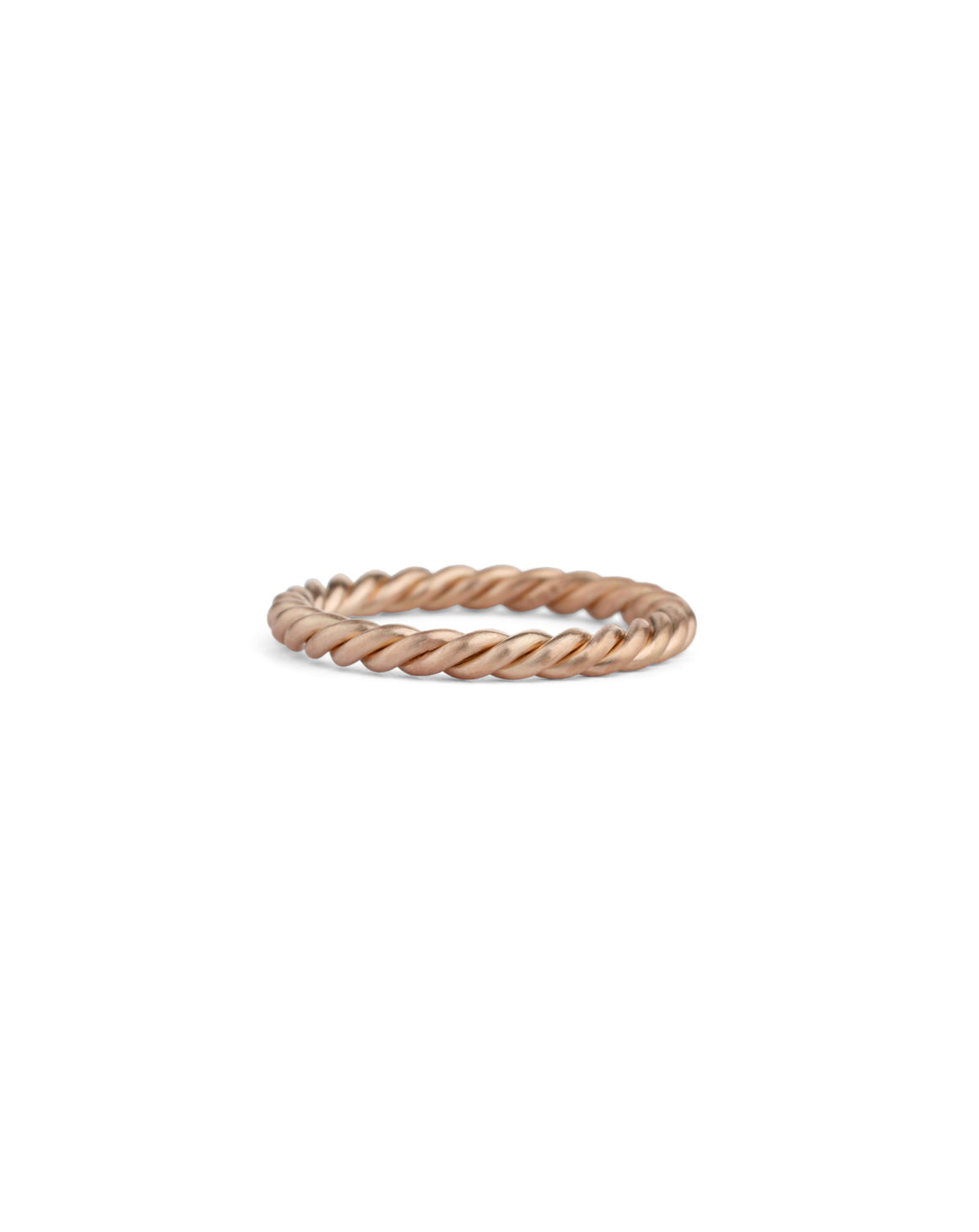Rope style ring in 18ct rose gold, satin finish.