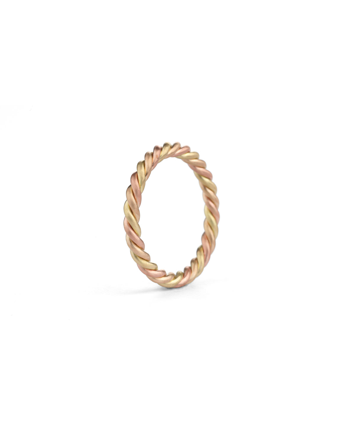 Three Strand Rope Ring - Multi Gold - Medium