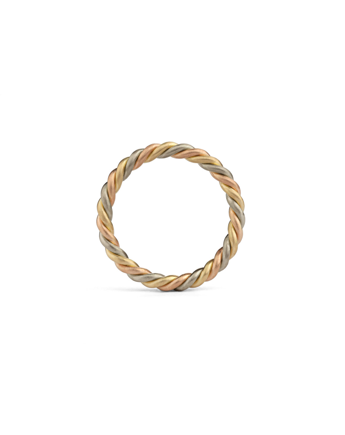 Three Strand Rope Ring - Multi Gold - Medium