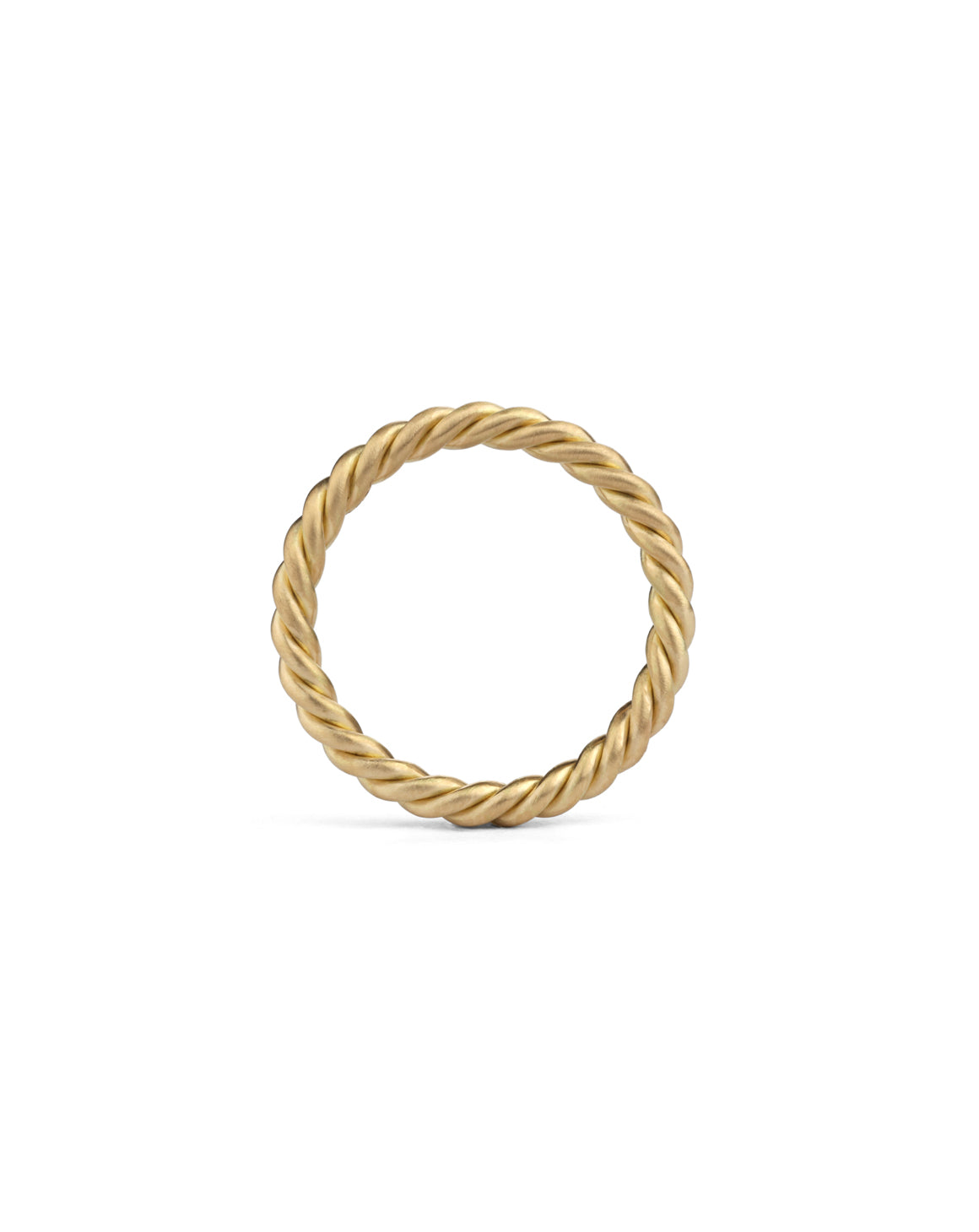Rope style ring in 18ct yellow gold, satin finish.