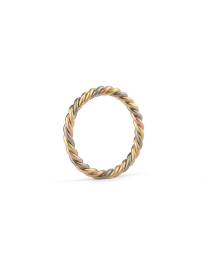 Three Strand Rope Ring - Multi Gold - Standard