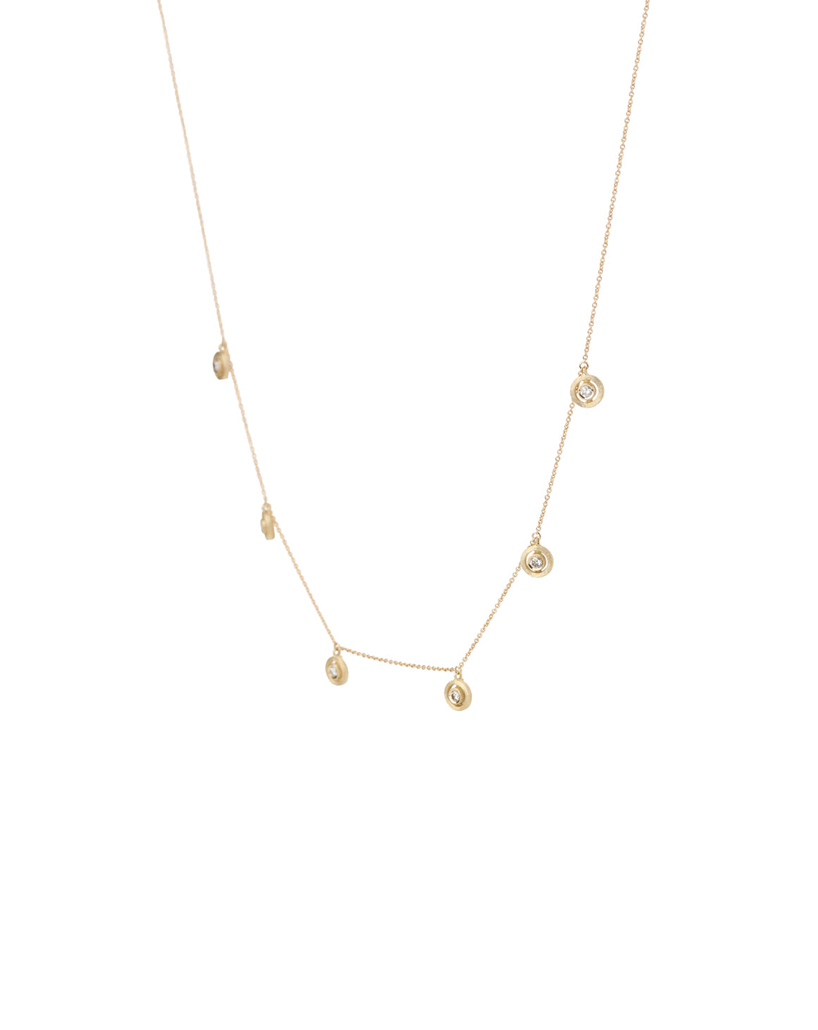 Rope style ring in 18ct yellow gold, satin finish. Side view.