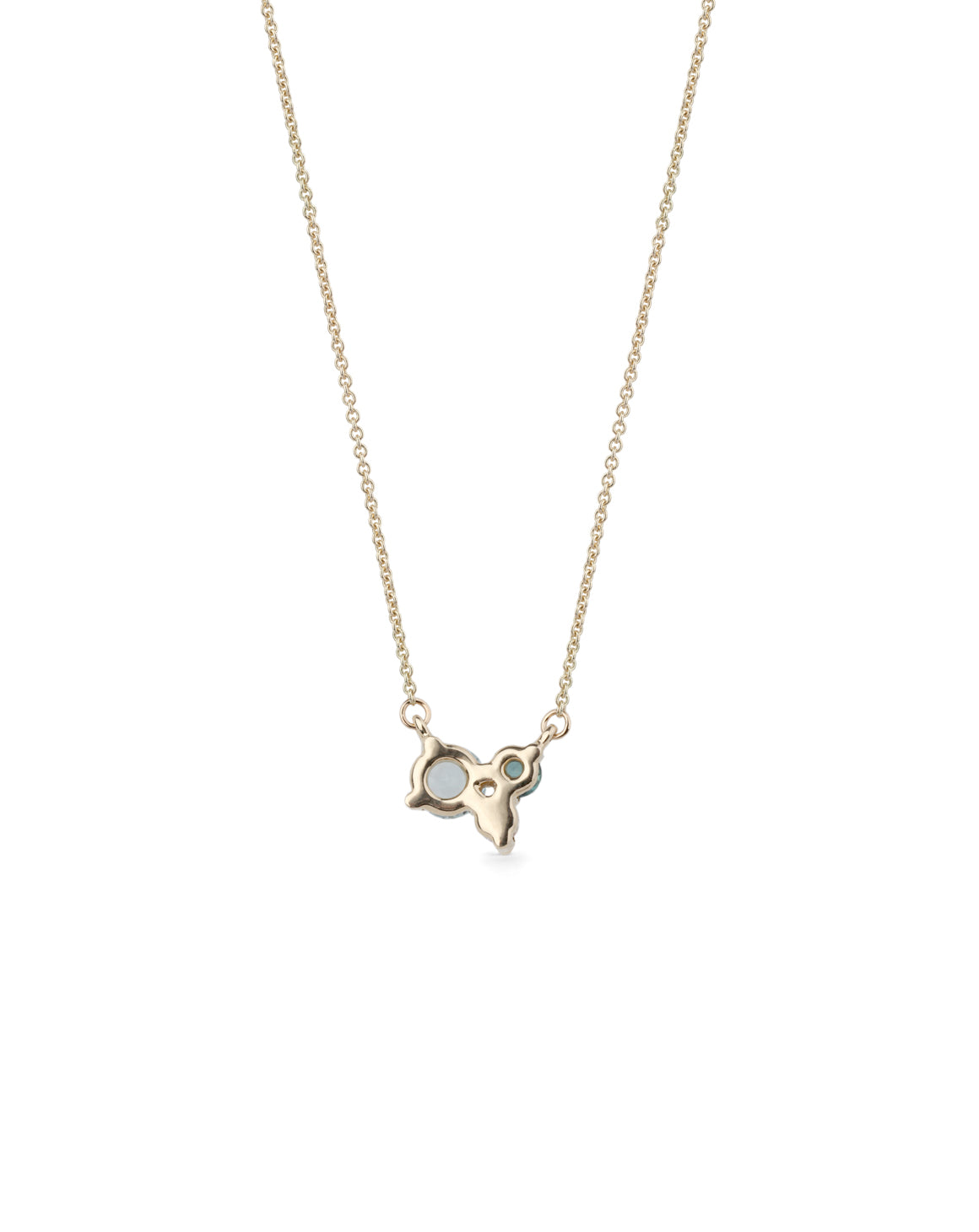 Aquamarine, Teal Tourmaline and Diamond Trio Birthstone Pendant