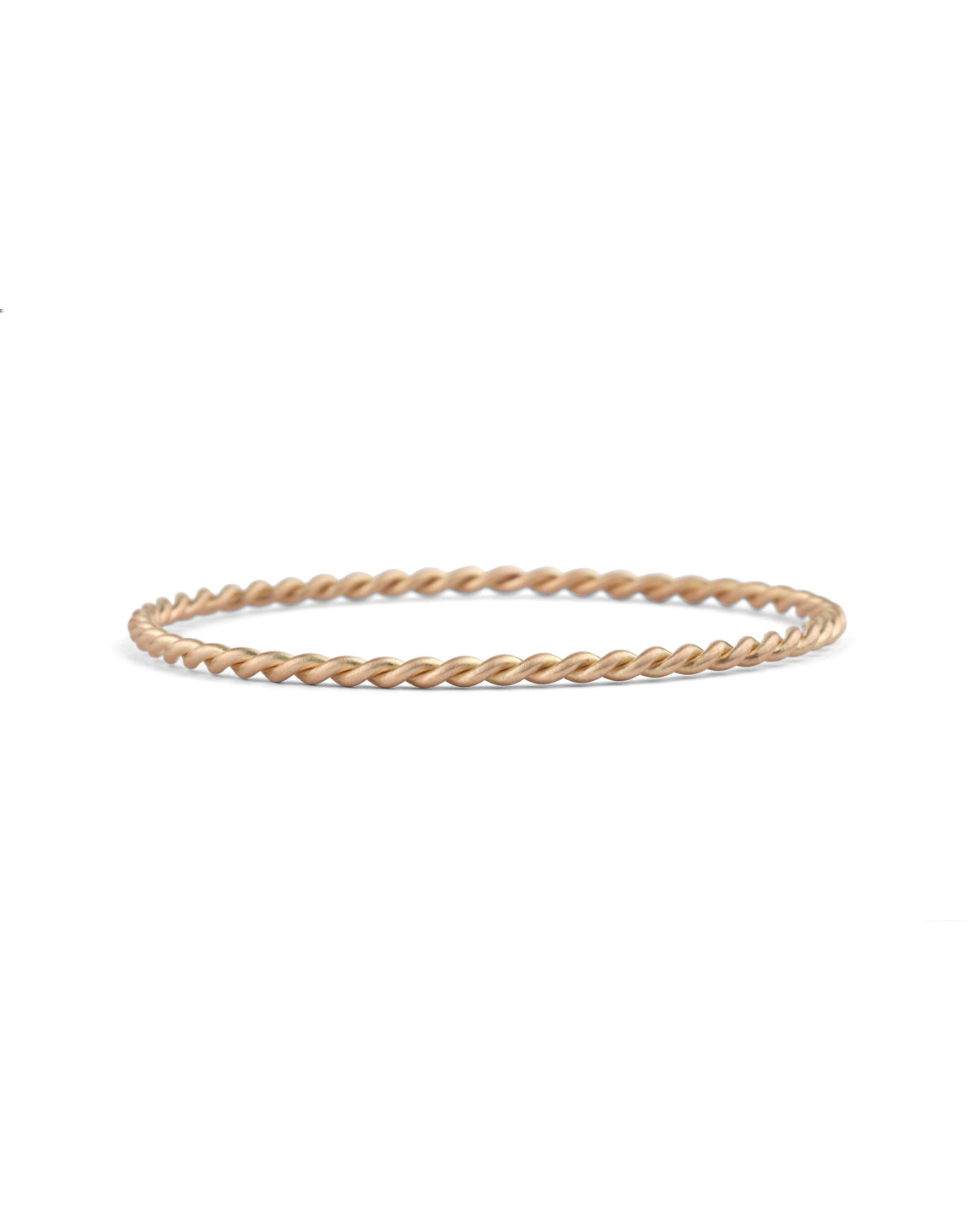 Rope style bangle bracelet. 18ct rose gold, satin finish.