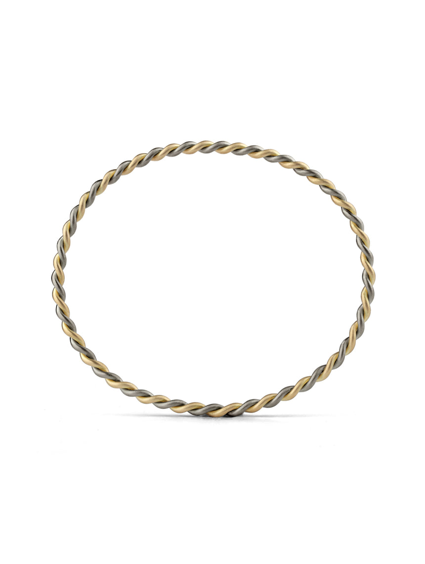 Two Strand Rope Bangle - Multi Gold - Standard