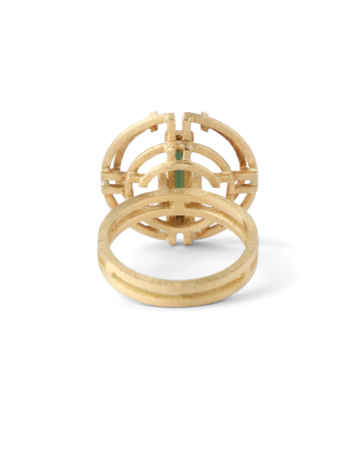 Green Tourmaline Arc Circle Ring