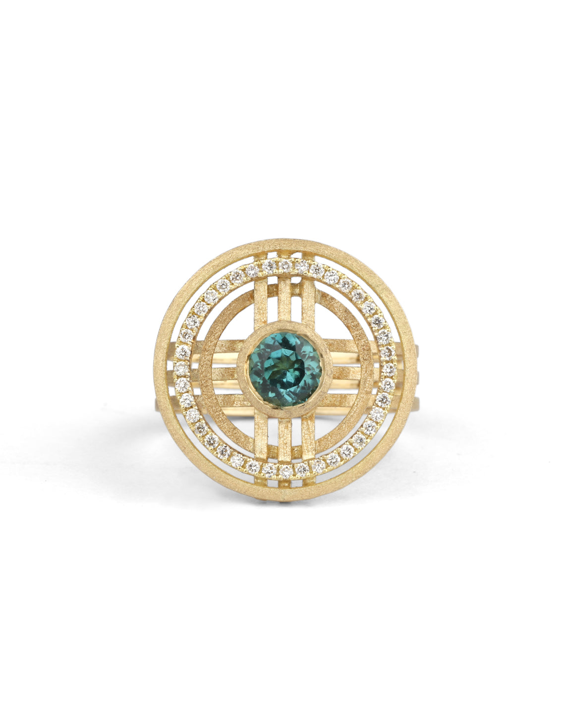 Teal Tourmaline Super Solar Ring