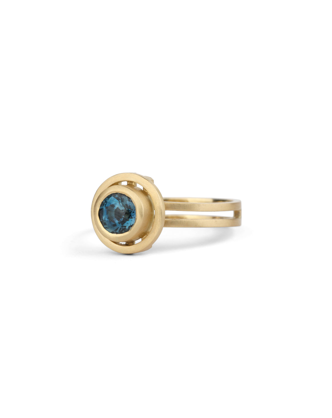 Deep Blue Sapphire Medium Nova Engagement Ring