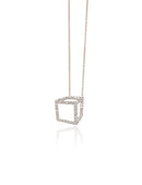 Diamond Cuboid Necklace - 18ct Gold