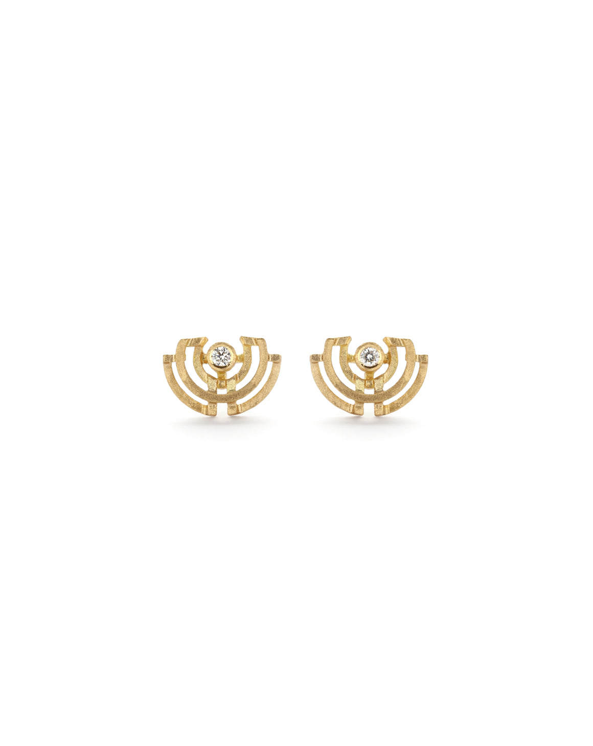 Diamond Small Half Circle Earstuds