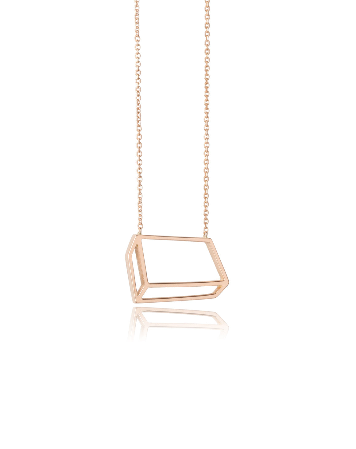 Flat Cuboid Necklace - 18ct Gold