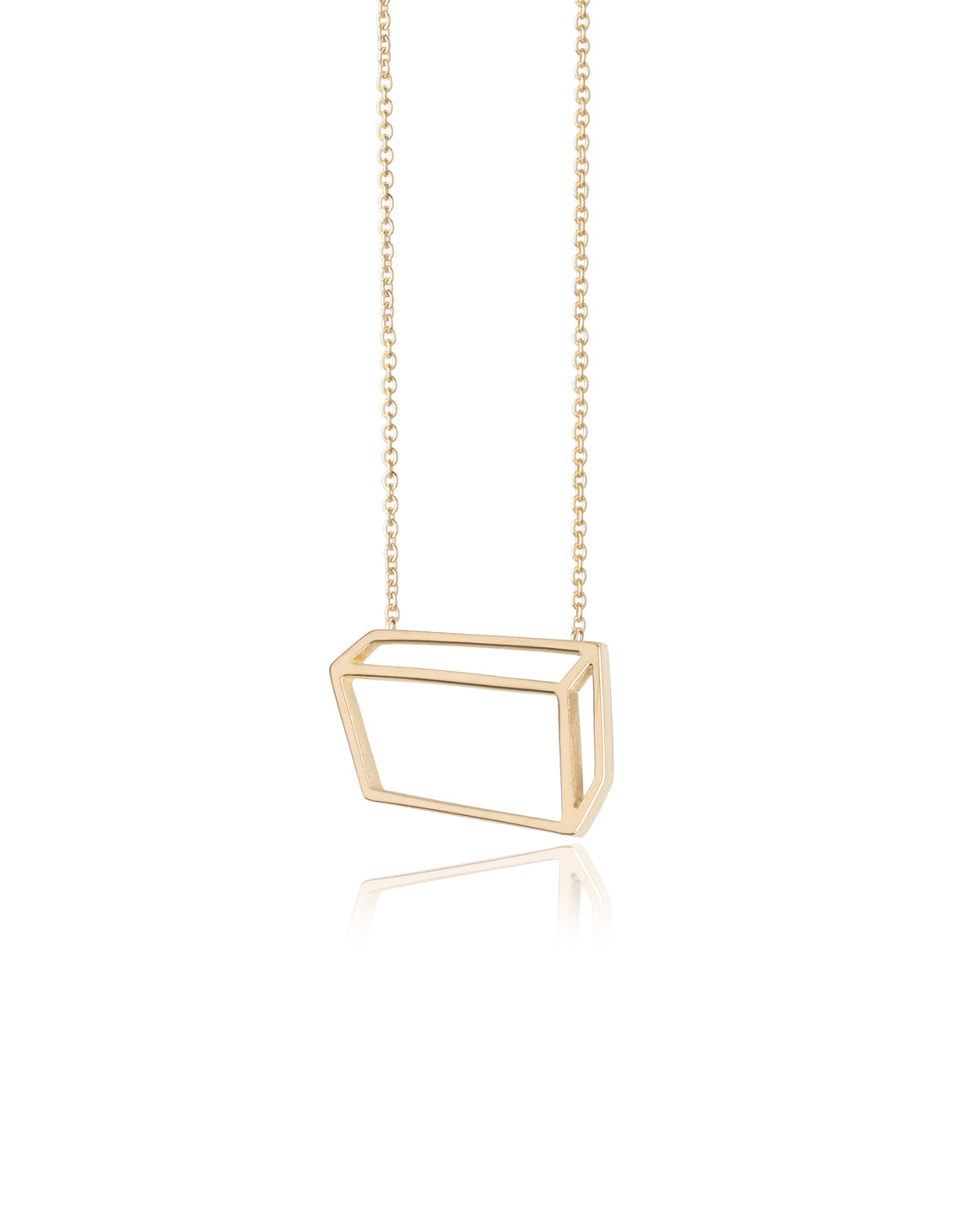 Flat Cuboid Necklace - 18ct Gold